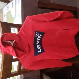 Levi's sweatshirt boys bright red orange shade Large